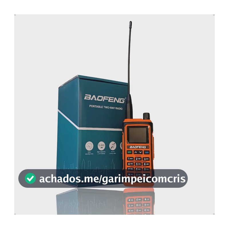 Radio Amador Comunicador Baofeng Uv17 Uhf Vhf Am Fm Aviação Bandas De Freqüência Vhf Uhf Fm Cor Laranja