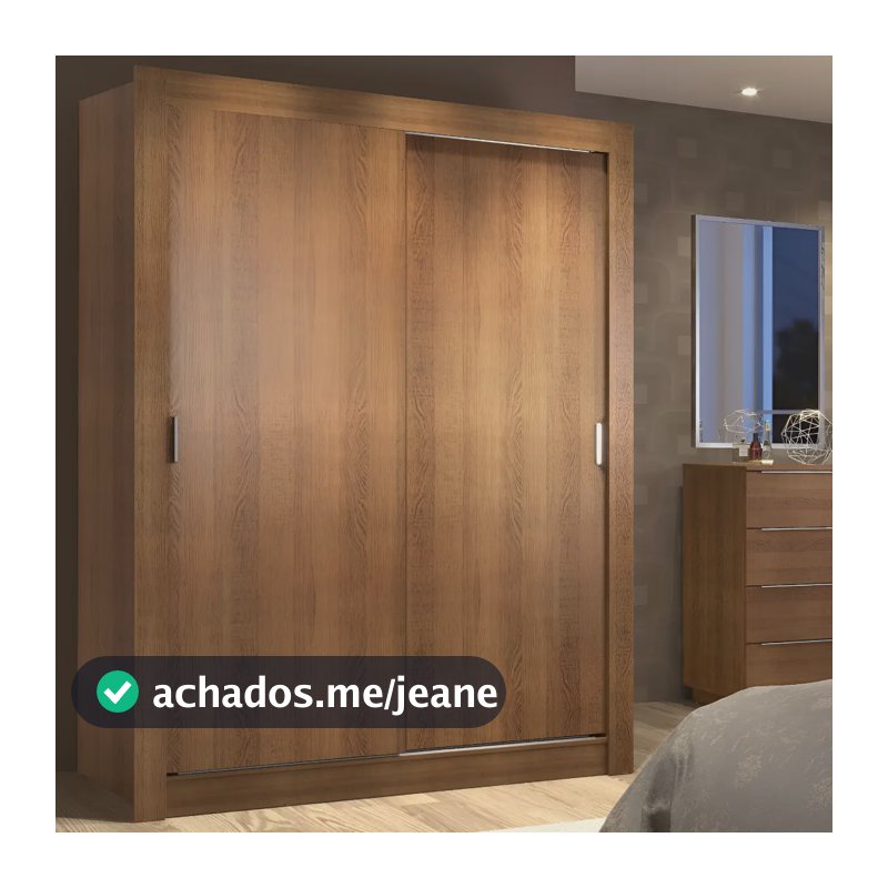 Guarda-roupa Solteiro Madesa Denver 2 Portas De Correr R Cor Rustic