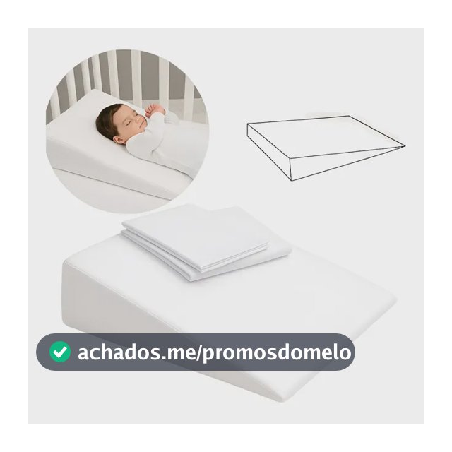 Bebê Travesseiro Anti Refluxo Rampa Berço Carrinho 2 Fronhas Branco