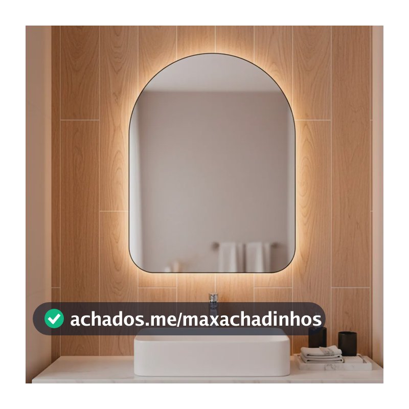 Espelho Orgânico Capela Led 44x64 Para Sala Quarto Banheiro Moldura Capela Led Frio