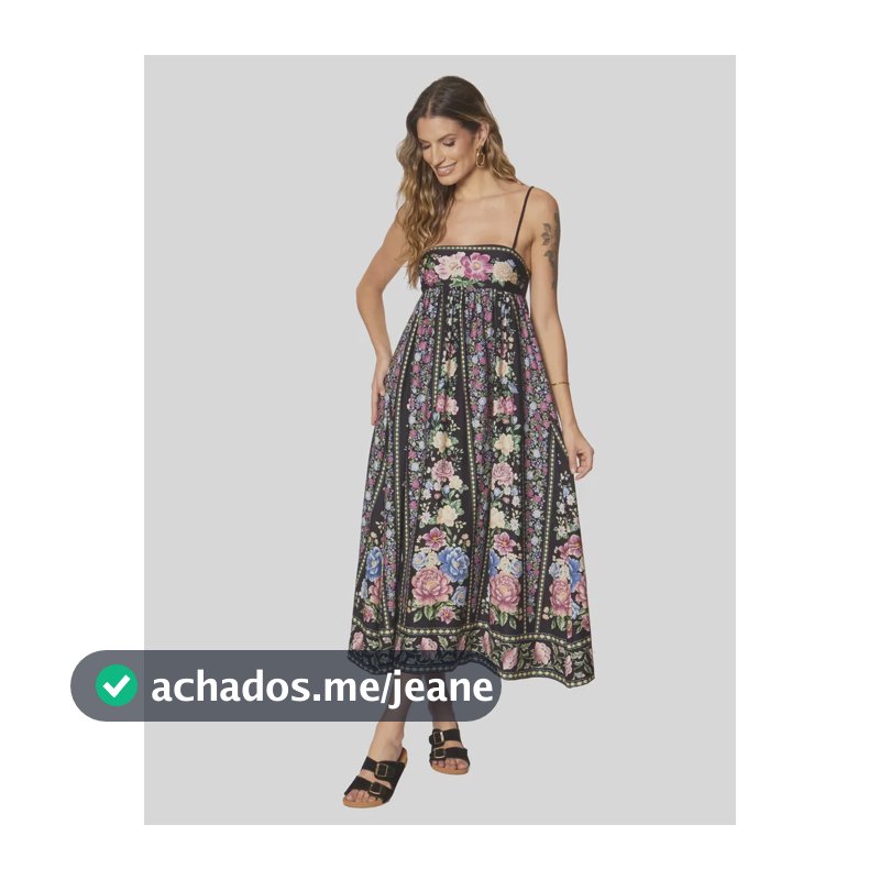 Vestido Midi Feminino Farm Romance Romance_preto Florido Pp