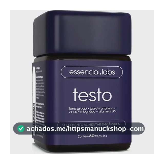 TESTO ESSENCIAL - Fórmula Exclusiva com Feno Grego + Boro + Arginina + ZMA + Vitamina B6 - 60 cápsulas