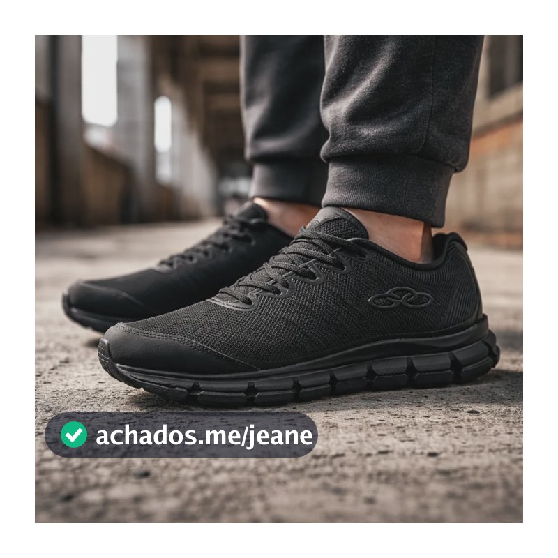 Tênis Olympikus Dynamic Casual Esportivo Corrida Masculino Preto Liso 40 Br