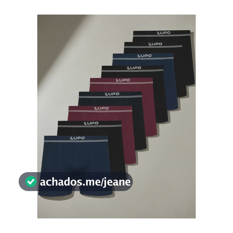Kit 10 Cuecas Boxer Lupo Microfibra Sem Costura 5 Preta 3 Marinho 2 Marsala M