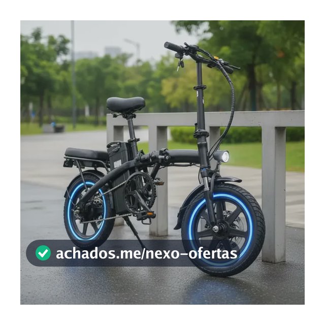 Bicicleta Elétrica Dobrável 350w Bateria 48v 7.8ah + Brinde Preto 14