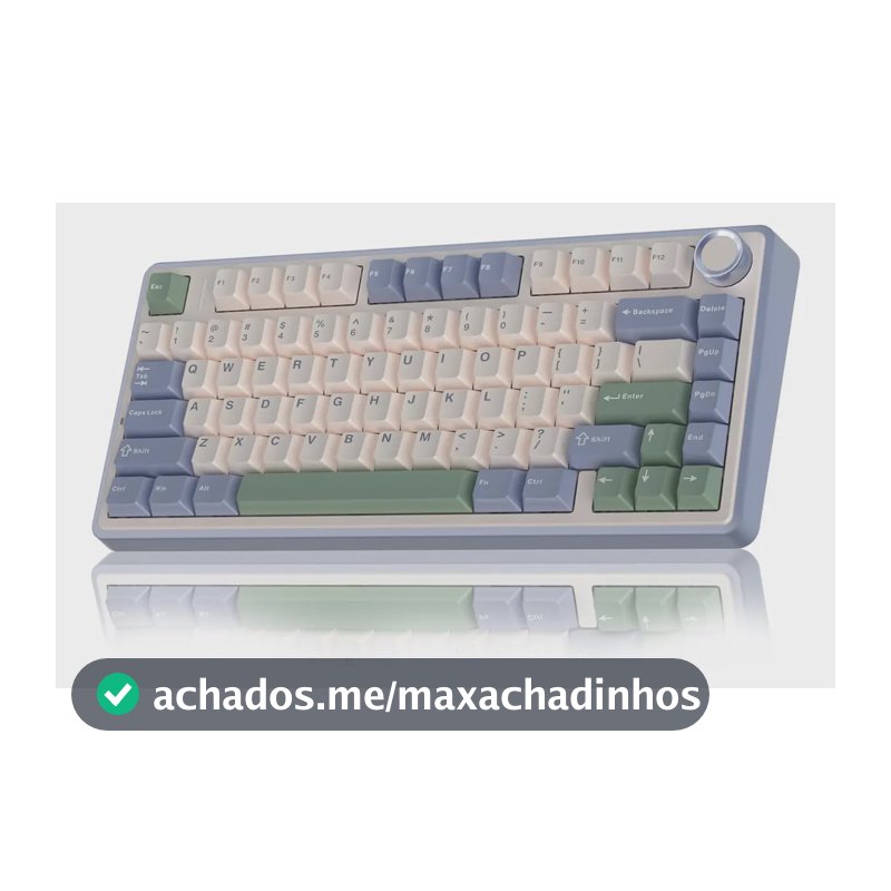 Teclado Mecânico Aula F75 Sem fio Tri-Mode 2.4ghz/Bluetooth/Usb-C RGB 75%