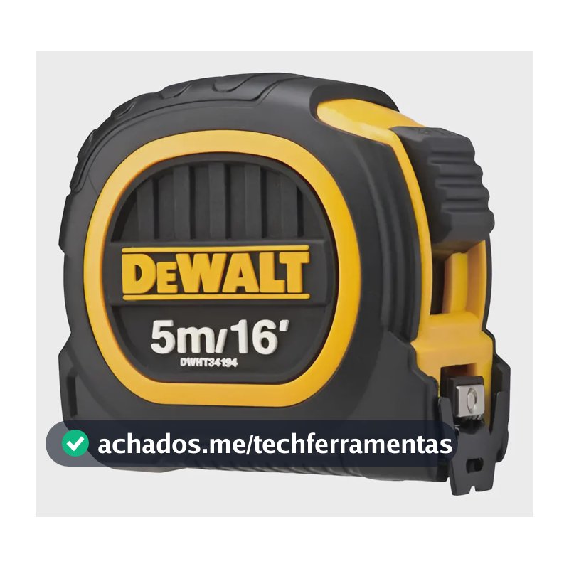 Trena Emborrachada Dewalt 5m Dwht34194 Com Gancho Magnetico