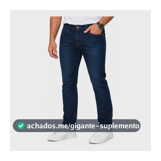 Calça Jeans Masculina Tradicional Reforçada Elastano Lycra