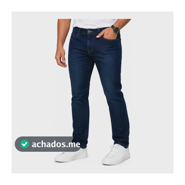 Calça Jeans Masculina Tradicional Reforçada Elastano Lycra