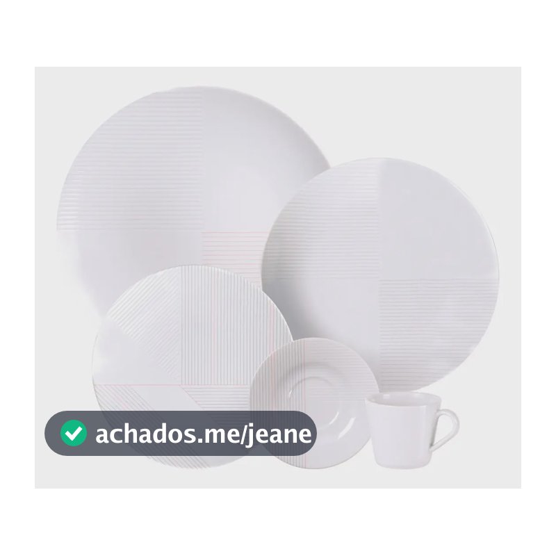Aparelho De Jantar Grid 20 Peças Decorada Branco Tramontina Branco Liso
