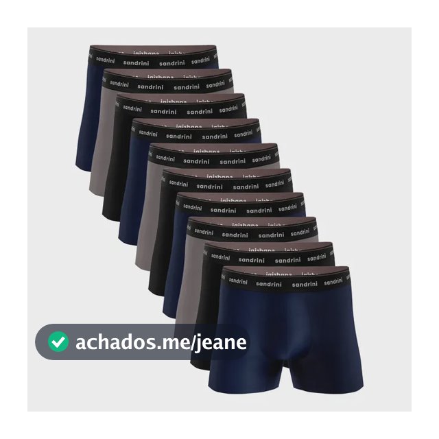 Kit 10 Cuecas Box Algodão Sandrini Tamanho Plus Size Grande