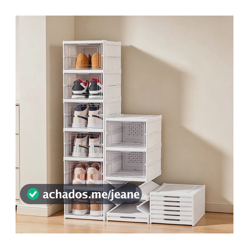 Sapateira Vertical de Plástico Transparente com 6 Andares para Sapatos