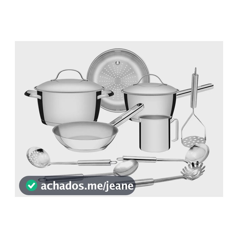 Conjunto De Panelas Tramontina Allegra Inox Indução 10 Pçs