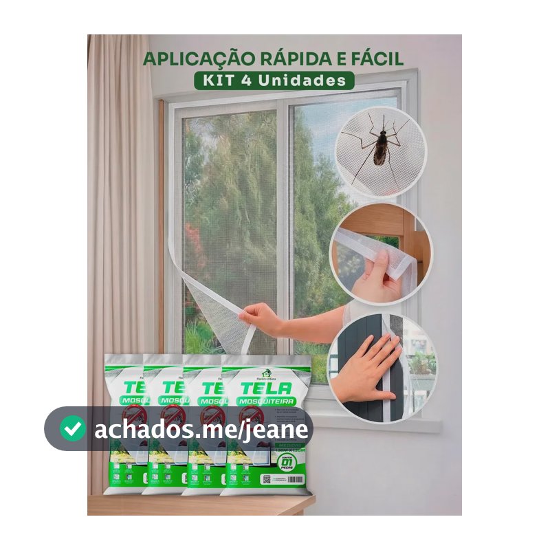 Kit 4 Telas Mosquiteira Janela Anti-inseto Para Mosquito Proteção Janela Porta Com Velcro Ajustável 130x150 Floresta Urbana