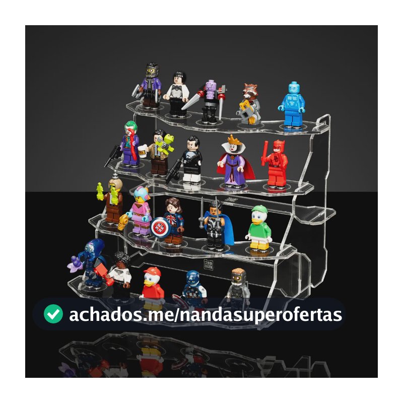 Expositor Compatível Com Lego Display Coleção Escada Geek Cristal
