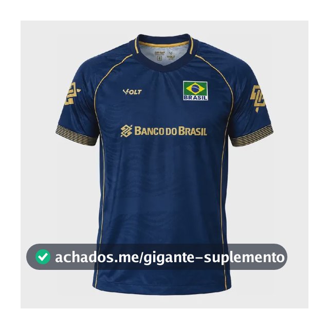 Camisa Seleção Vôlei Brasil Volt 2026 Jogo 2 Azul Masculino Azul G