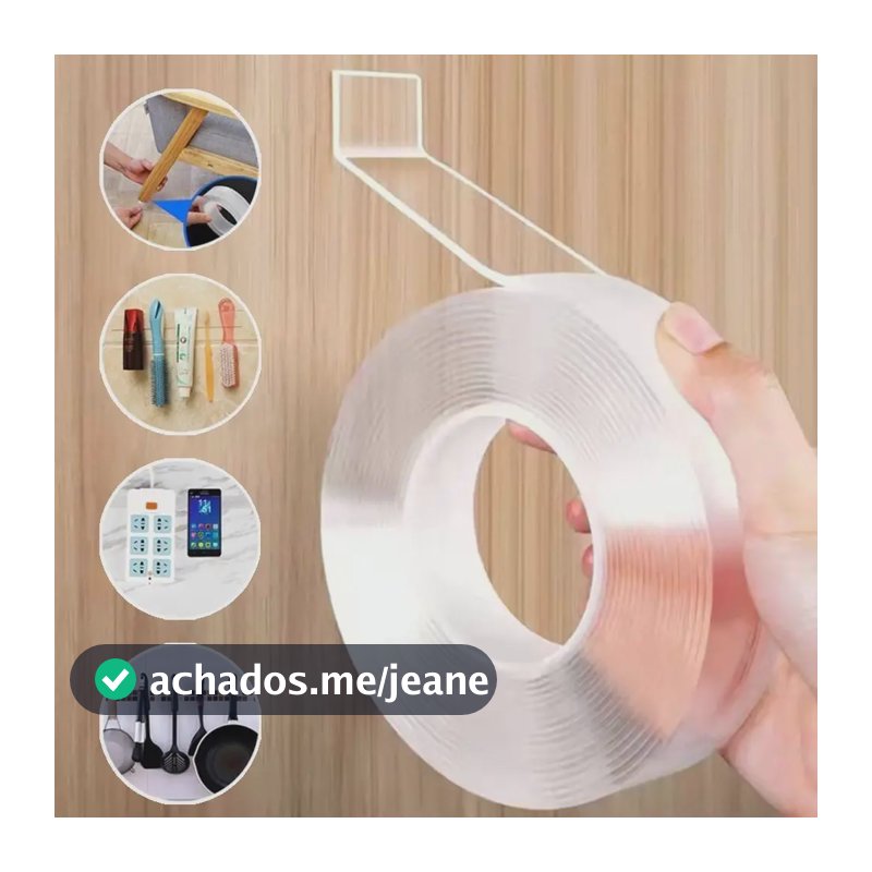3m Fita Dupla Face Reutilizável Ds Praticitá Transparente Branco