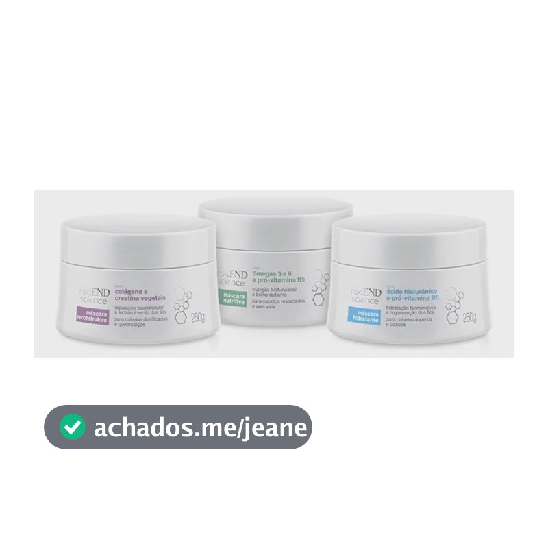 Kit Máscaras Amend Science - Hidratação+nutrição+reconstrução | Cronograma