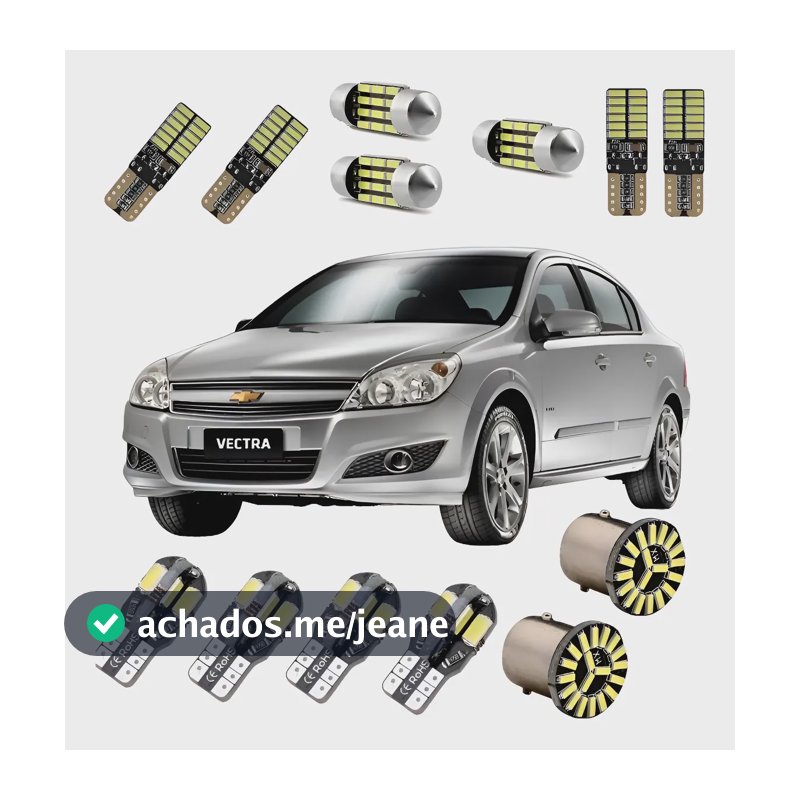 Kit Lampada Led Premium Vectra Gt Elegance Elite Teto Placa Diversos Branco 12 Volts