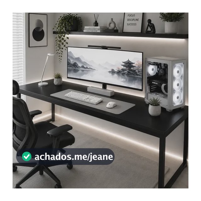 Mesa Para Setup Gamer 150cm Industrial Escritório Pés Aço Preto