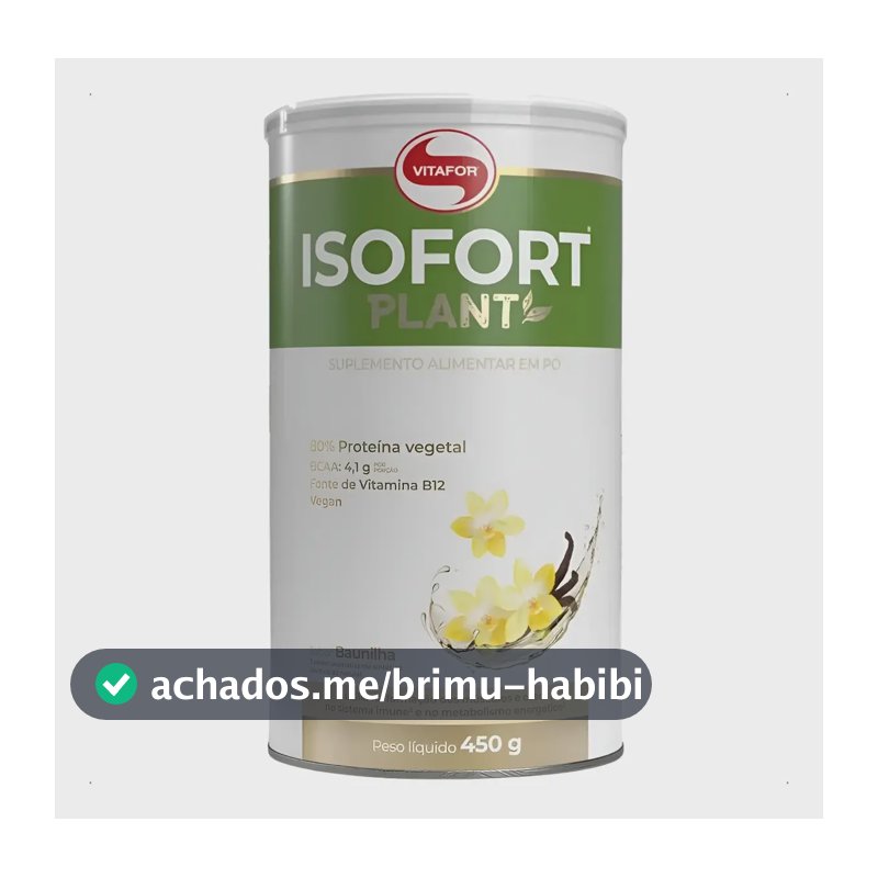 Suplemento Isofort Plant Vegano Baunilha 450g Vitafor Baunilha