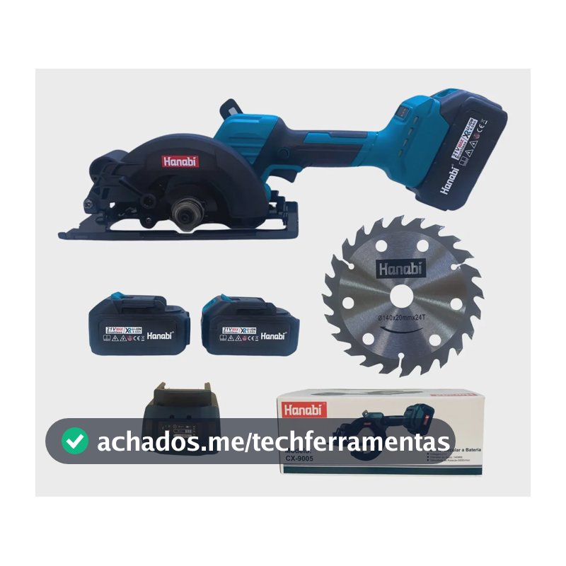 Serra Circular A Bateria Sem Escova Hanabi 2x Baterias 21v 127/220v