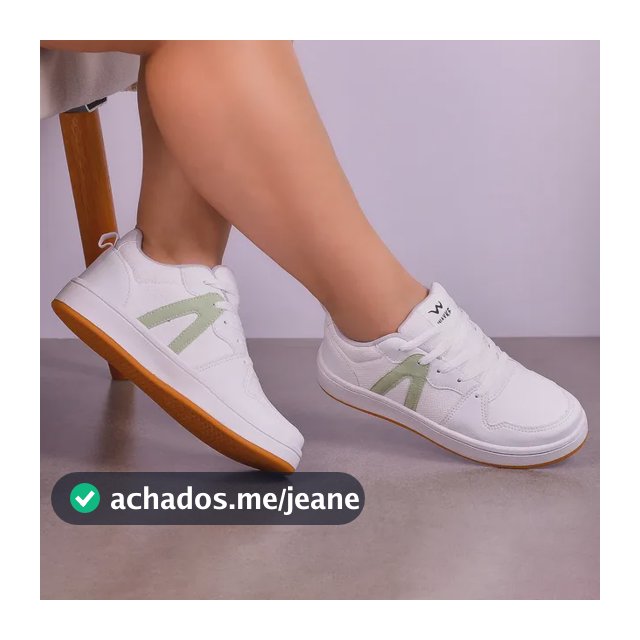 Tênis Feminino Casual Wayke Lançamento Confortável Promocao Branco/verde Liso 36 Br