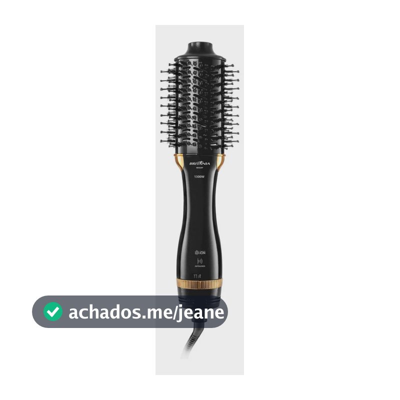 Escova Secadora Britânia Nanocerâmica 1300W Infrared BES24P Bivolt