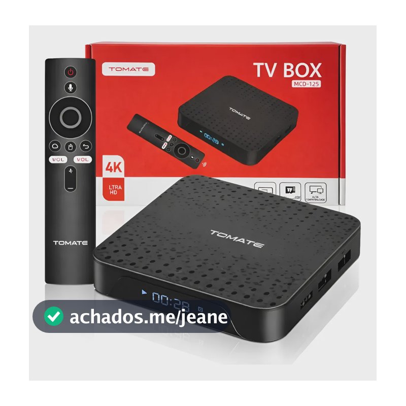Smartbox 4k Tomate Mcd-125   Android 10 Wi-fi 5g Baixa/apps Preto De Voz