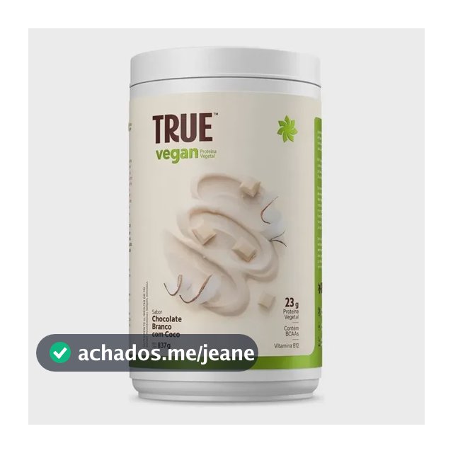 True Whey Vegan 837g - Proteína Vegetal - True Source - Sabor Chocolate Branco Com Coco