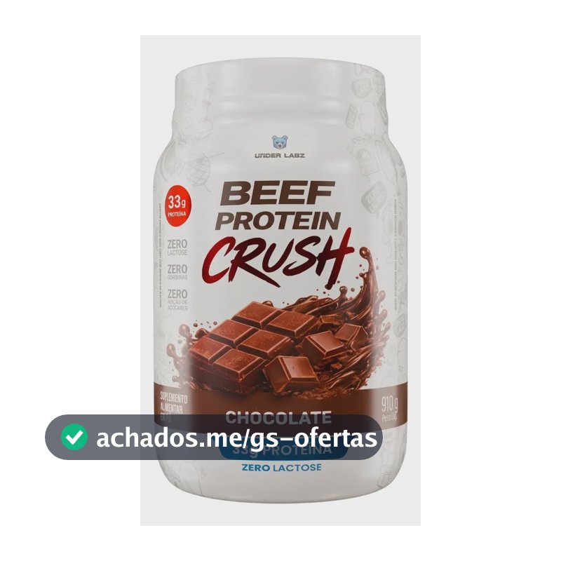 Beef Protein Crush Under Labz Whey Isolado Hidrolisada Carne Beef Protein Chocolate 910g