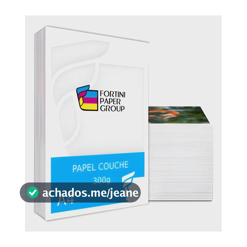 100 Folhas Papel Couche 300g A4 Fosco Impressão Laser Top Cor Branco