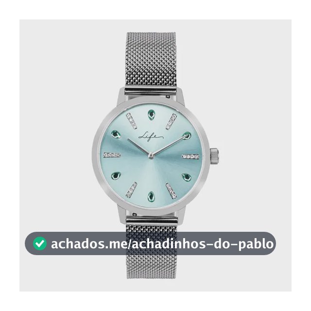 Relógio Life Splash Feminino Aço Prateado Azul Prateado