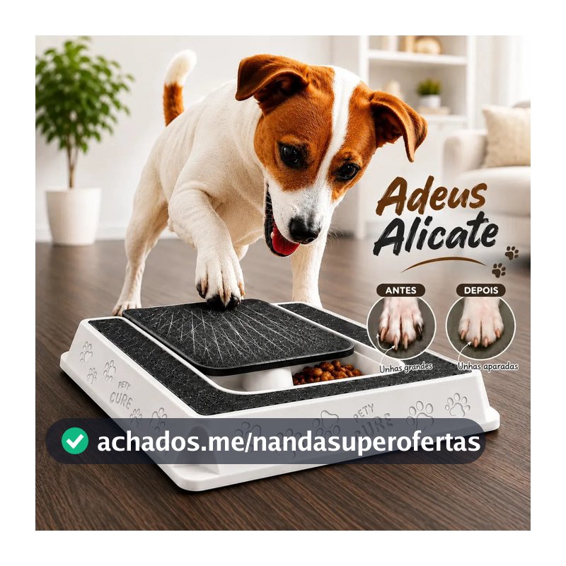 PetyCure Pro - Lixador Interativo de Unha para Cachorro Médio - Sem Alicate - Apara Unhas Brincando - Branco