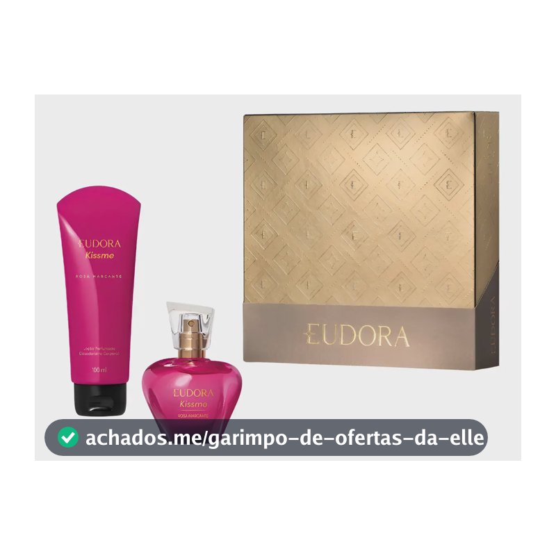 Kit Presente Kiss Me Rosa Marcante Natal25 (2itens) - Eudora