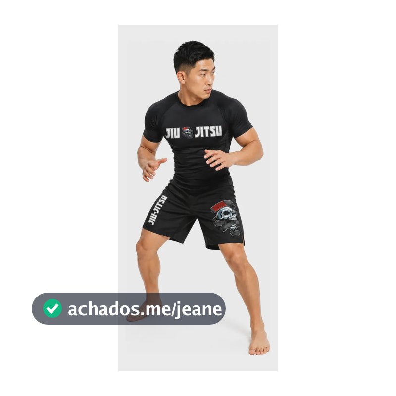 Conjunto Jiu Jitsu Nogi Rash Guard E Bermuda Compressão Luta Manga Curta Skull Belt M