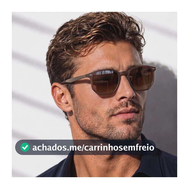 Óculos De Sol Escuro Masculino Unissex Tendencia Premium Armação Marrom/ Lente Degrade Marrom