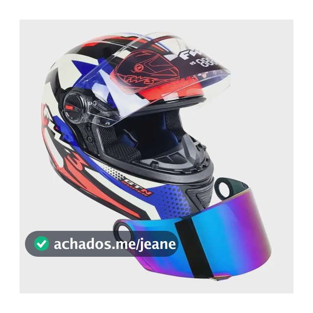 Capacete Fechado Fw3 Gtn Super Fox Camaleão Narigueira Alta