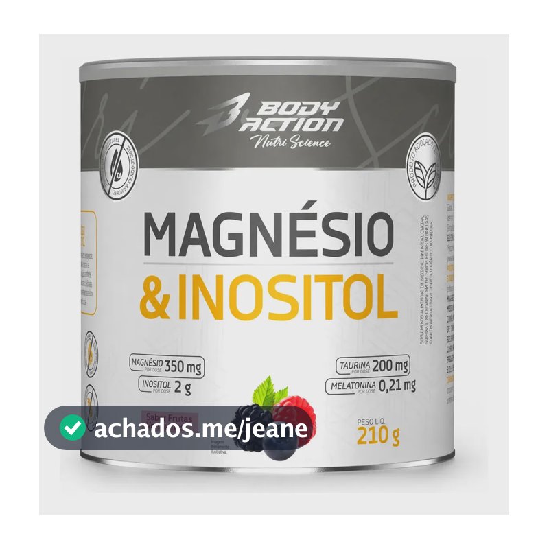 Magnesio Inositol Bodyaction 210g Frutas Vermelhas