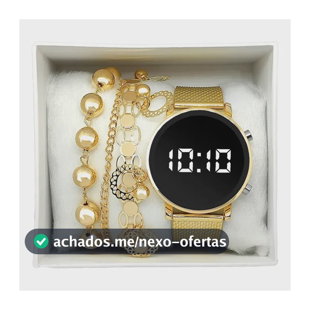 Relógio Feminino Digital Redondo Barato Original + Pulseira