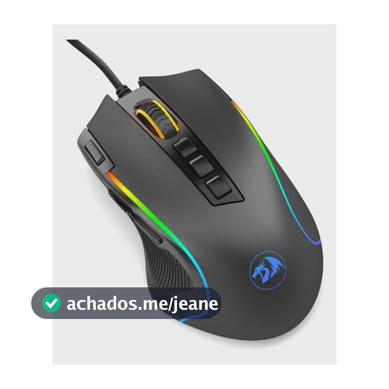 Mouse Gamer Redragon Predator Chroma 8000dpi 9 Botões Preto