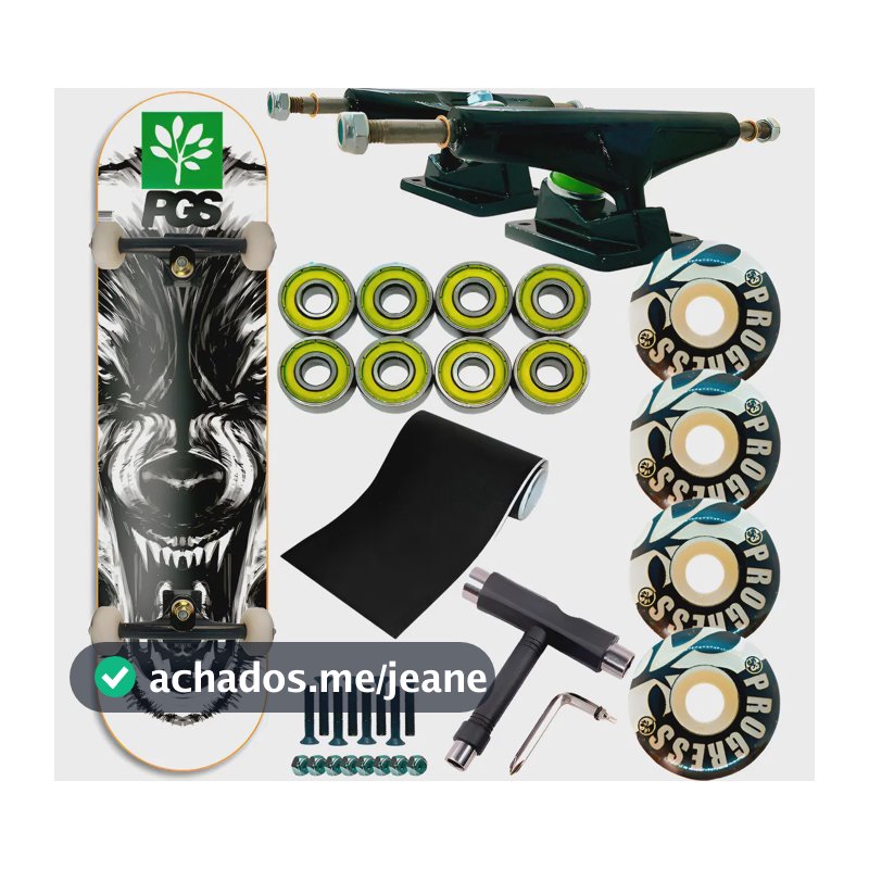 Skate Montado Semi Profissional Completo Rolamento Abec 9 Rodas Wolf