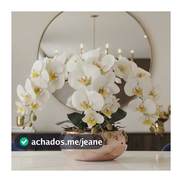 Arranjo Centro De Mesa Orquídeas Brancas No Vaso Rose Gold