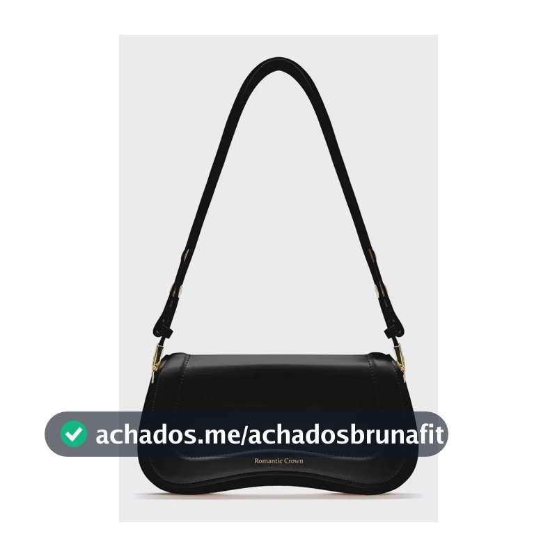 Bolsa Transversal Feminina Romantic Crown Preta de Couro PU com Antifurto