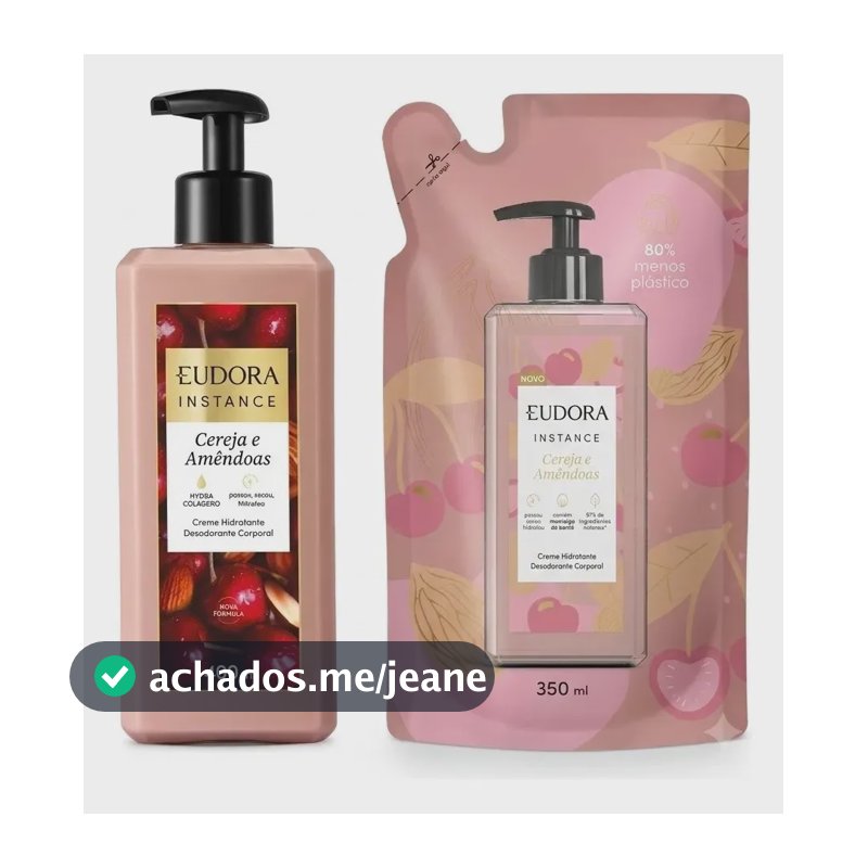 Combo Eudora Instance Cereja E Amêndoas: Creme Hidratante Co
