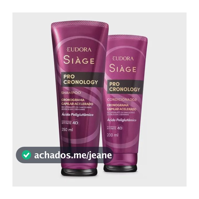 Combo Siàge Pro Cronology: Shampoo 250ml + Condicionador 200