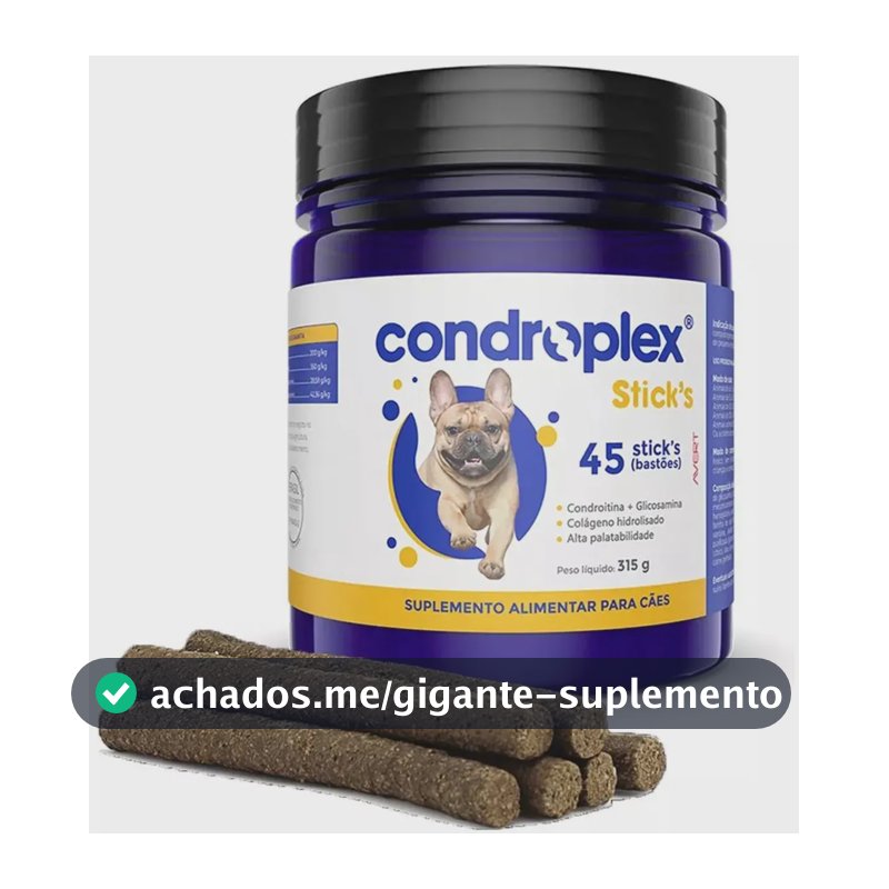 Suplemento Alimentar Condroplex Sticks Avert - 45 Unidades 315g