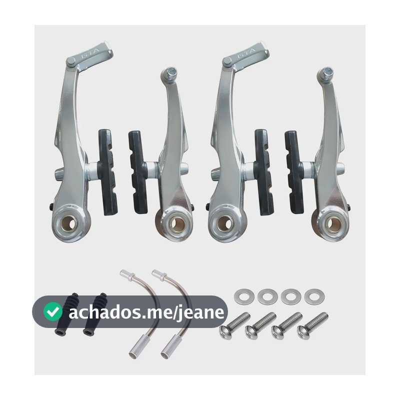 Freio V-Brake GTA Alumínio Para Bicicleta Polido Dianteiro Traseiro