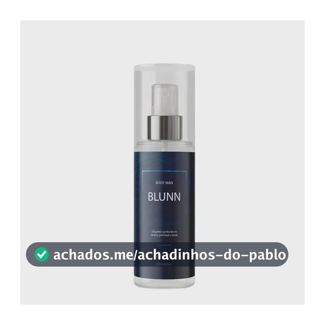 Body Splash Masculino Blunn 200ml By Primacial - Perfume Floral Cítrico