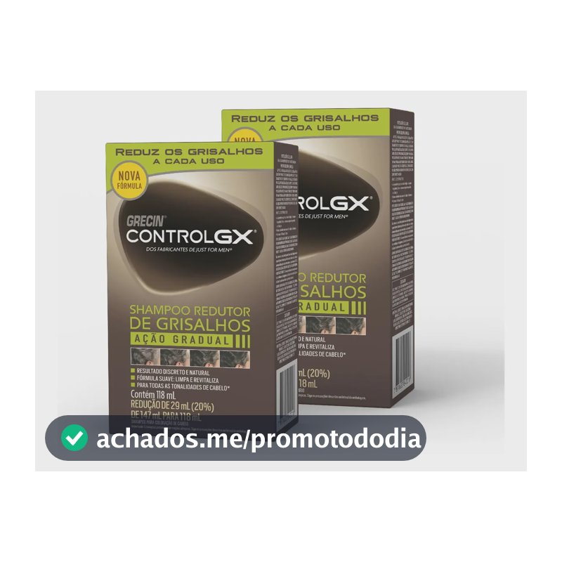 Kit Shampoo Tonalizante Grecin Control GX Redutor de Grisalhos 2 Unidades 118ml